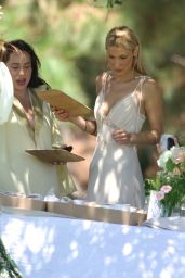 Bella Hadid Wows in Lace Mango Dress at LA Baby Shower