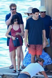 Camila Cabello Lands in Nerano with Sheer Red Charm