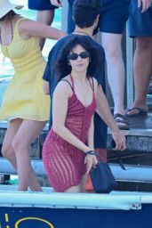 Camila Cabello Lands in Nerano with Sheer Red Charm