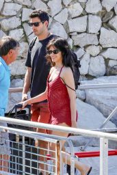 Camila Cabello Lands in Nerano with Sheer Red Charm