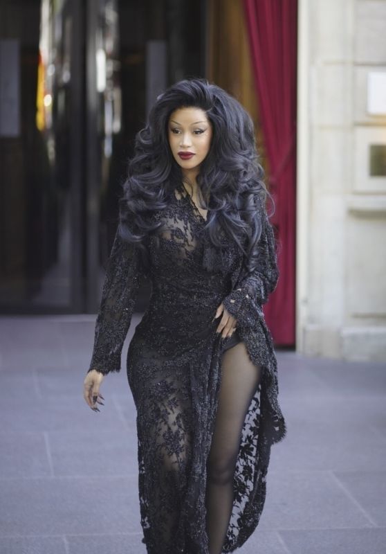 Cardi B Unleashes Lace Noir at Balenciaga Couture – Paris, July 9, 2025