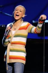 Christina Aguilera Rehearses in Striped Ease Ahead of 2006 Grammys