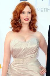 Christina Hendricks Attends the 64th Emmys in Siriano Silver – Sept 2012