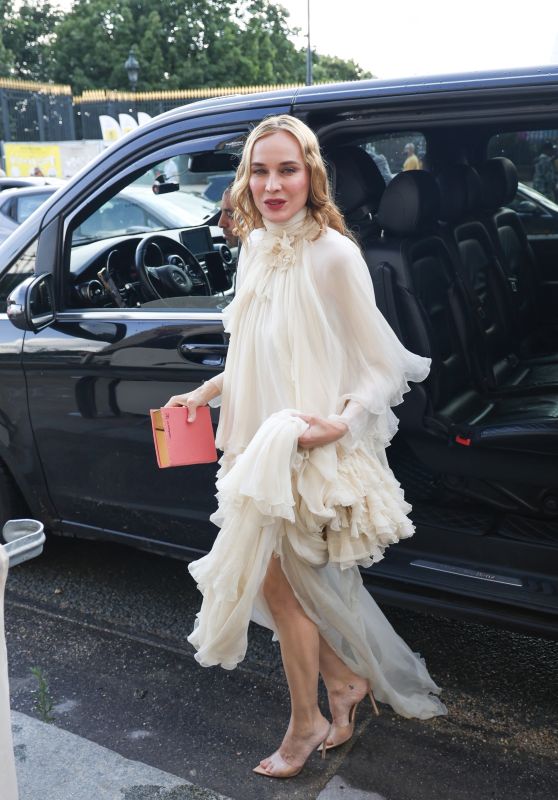 Diane Kruger Attends Louvre Gala in Sheer Alberta Ferretti – Paris 2025