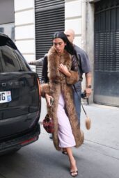 Dua Lipa Attends Dinner at Dojo in Paris in Luxe Leather Look