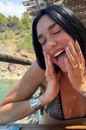 Dua Lipa Debuts Crystal Mesh & Lava Bikini in Summer Snapshot