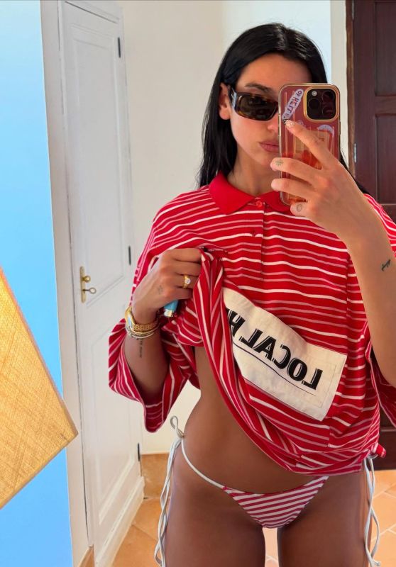 Dua Lipa Debuts Oversized Polo & Bikini Clash