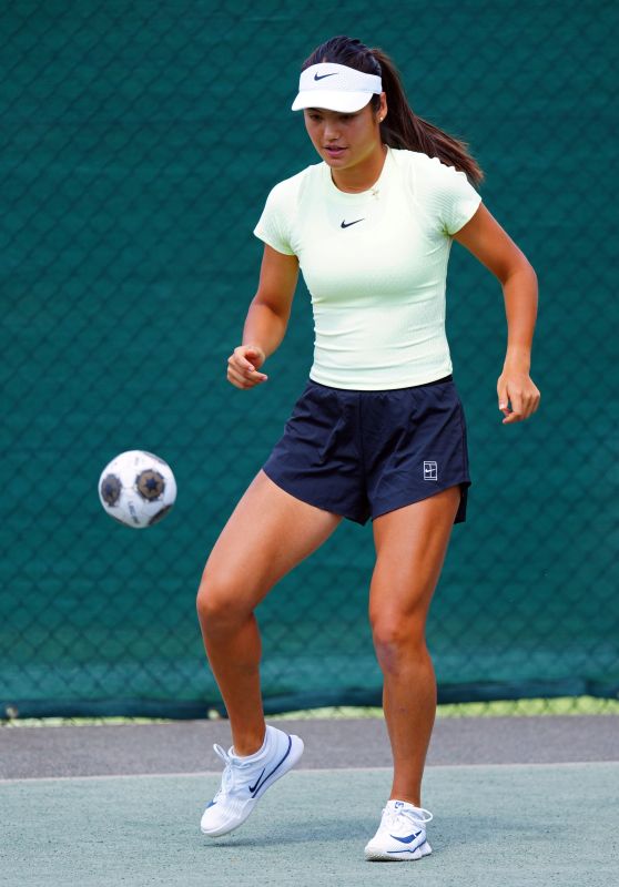 Emma Raducanu Swaps Racquets for Soccer Ball at Wimbledon