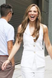 Hannah Brown Shines in Pristine White at GMA3 in NYC 03.07.2025
