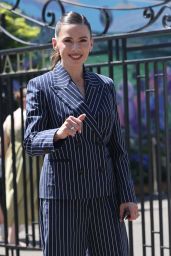 Hayley Atwell Unveils Sharp Stripes at Wimbledon