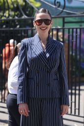 Hayley Atwell Unveils Sharp Stripes at Wimbledon