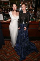 Hermione Corfield Floats in Feathered White at “Outlander” LA Premiere