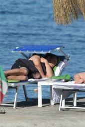 Hilary Swank black bikini Italy 2007