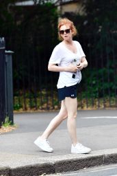 Isla Fisher Steps Out in London in Casual Summer Whites