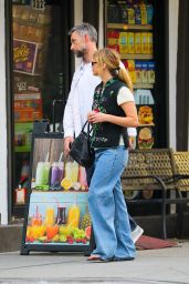 Jennifer Lawrence Wears Vintage Qi Pao Vest in Tribeca – July 2025