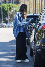 Jessica Alba Keeps It Cool in Loewe Tote & Denim at Beverly Hills Hotel