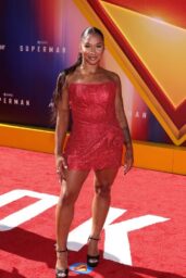Jordan Chiles Shines in Red at "Superman" Premiere in Los Angeles