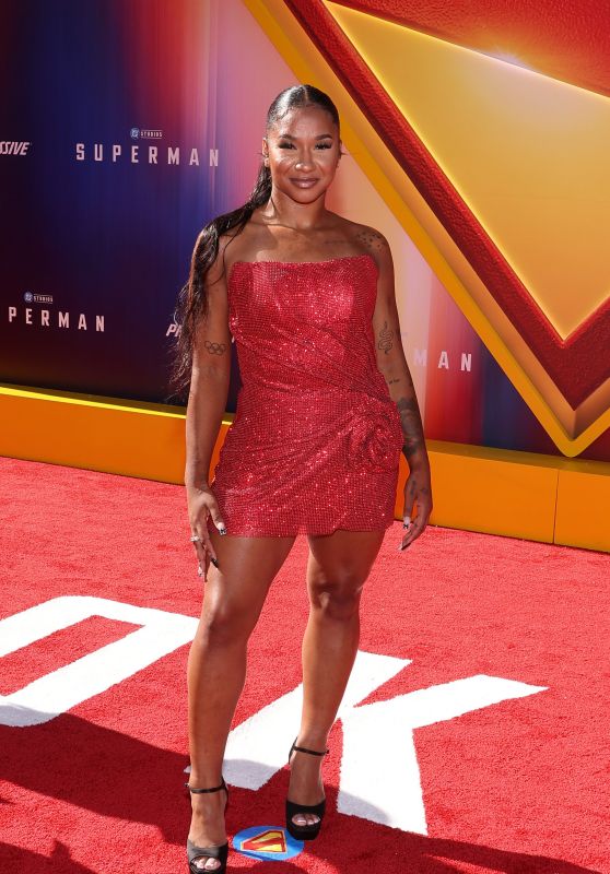 Jordan Chiles Shines in Red at "Superman" Premiere in Los Angeles