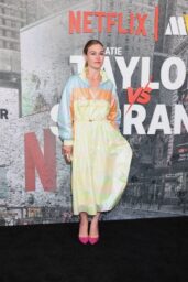 Julia Stiles' Iridescent Boxing Match Look in NYC