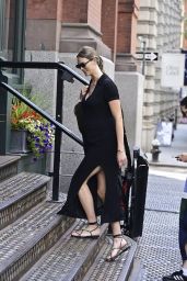 Karlie Kloss Debuts Black Midi Ease on NYC Summer Stroll