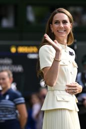 Kate Middleton Attends Wimbledon Final in Structured Self-Portrait Chic