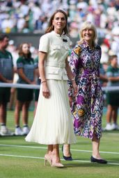 Kate Middleton Attends Wimbledon Final in Structured Self-Portrait Chic