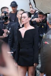 Katy Perry Attends Balenciaga’s Paris Couture Show in Monochrome Whiplash Chic