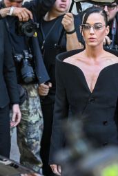 Katy Perry Attends Balenciaga’s Paris Couture Show in Monochrome Whiplash Chic