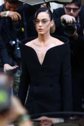 Katy Perry Attends Balenciaga’s Paris Couture Show in Monochrome Whiplash Chic