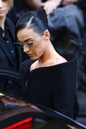 Katy Perry Attends Balenciaga’s Paris Couture Show in Monochrome Whiplash Chic
