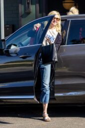 Kirsten Dunst Exits Burbank Dinner in Relaxed Denim, Chic Sandals