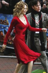 Kylie Minogue Debuts Red Elegance at Leicester Square Premiere