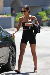 Laura Harrier Sporty Chic En Route to Los Angeles Pilates