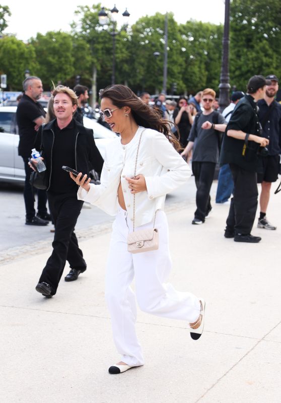 Lily Chee Dashes in Chanel White at Paris Haute Couture