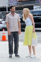 Meghann Fahy & Penn Badgley Continue Filming "You Deserve Each Other" in NYC
