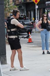 Meghann Fahy & Penn Badgley Continue Filming "You Deserve Each Other" in NYC