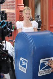 Meghann Fahy & Penn Badgley Spotted on "You Deserve Each Other" Set