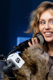 Miley Cyrus Channels Faux-Fur Whiplash at SiriusXM LA