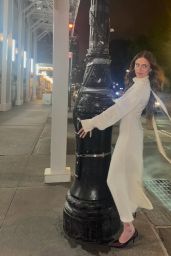 Molly Gordon Embraces Classic Chic in White Tweed Ensemble
