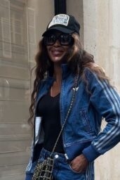 Naomi Campbell Reimagines Sportswear, Steps Out in Blue Adidas Ensemble in Paris