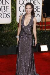 Olivia Wilde Debuts Metallic Gucci Gown at 2010 Golden Globes