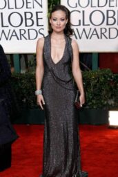 Olivia Wilde Debuts Metallic Gucci Gown at 2010 Golden Globes