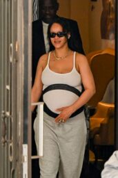 Rihanna & A$AP Rocky Depart Paris's Le Royal Monceau