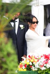 Rihanna Attends Father