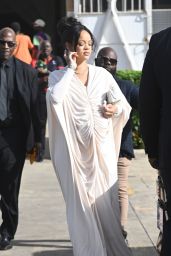 Rihanna Attends Father