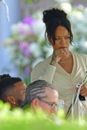Rihanna Attends Father