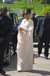 Rihanna Attends Father