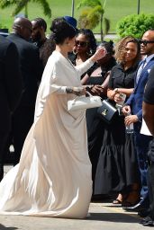 Rihanna Attends Father