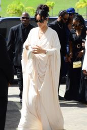 Rihanna Attends Father