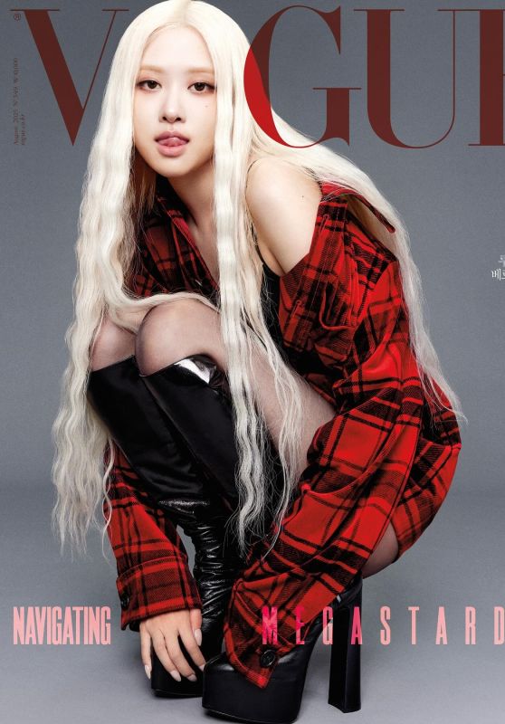 Rosé Unveils Saint Laurent Plaid Drama for Vogue Korea August 2025